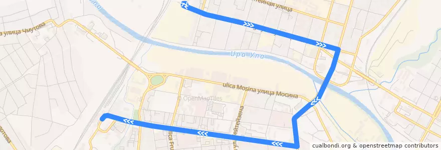 Mapa del recorrido Троллейбус №7: Курковая улица - Московский вокзал de la línea  en городской округ Тула.