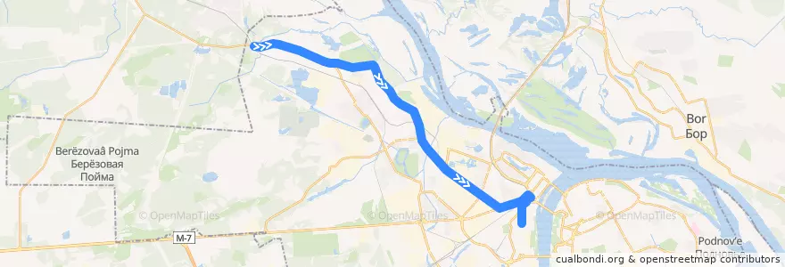 Mapa del recorrido Автобус 95: Дубравная улица => улица Долгополова de la línea  en городской округ Нижний Новгород.