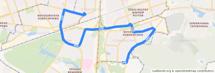 Mapa del recorrido Автобус 811: 3-й микрорайон Новокосина - улица Молостовых de la línea  en Eastern Administrative Okrug.
