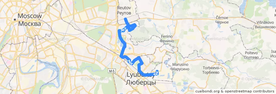 Mapa del recorrido Автобус 723: Некрасовка - Станция Реутово de la línea  en Центральный федеральный округ.