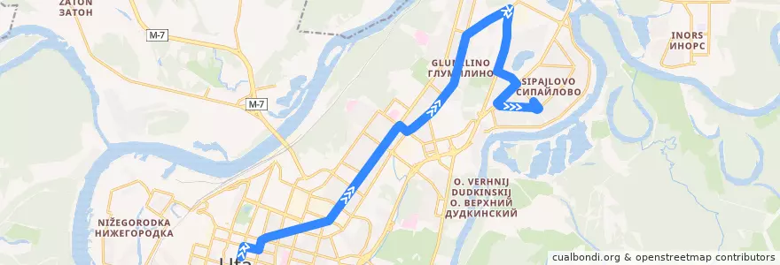 Mapa del recorrido Автобус № 39: Гостиница Башкортостан => Сипайлово de la línea  en городской округ Уфа.
