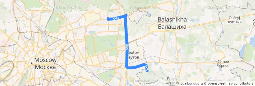 Mapa del recorrido Автобус №760: 2-й Московский крематорий - Метро "Щёлковская" de la línea  en Distrito federal Central.