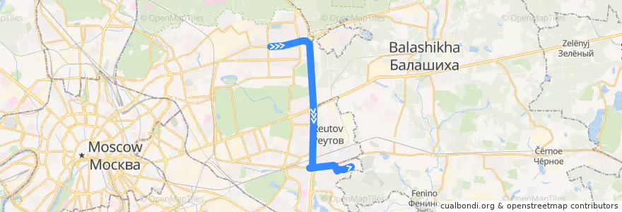 Mapa del recorrido Автобус 760: Метро "Щёлковская" - 4-й микрорайон Новокосина de la línea  en Centraal Federaal District.