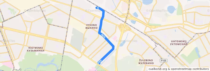 Mapa del recorrido Автобус 209: 138-й квартал Выхина => Метро "Выхино" de la línea  en Юго-Восточный административный округ.