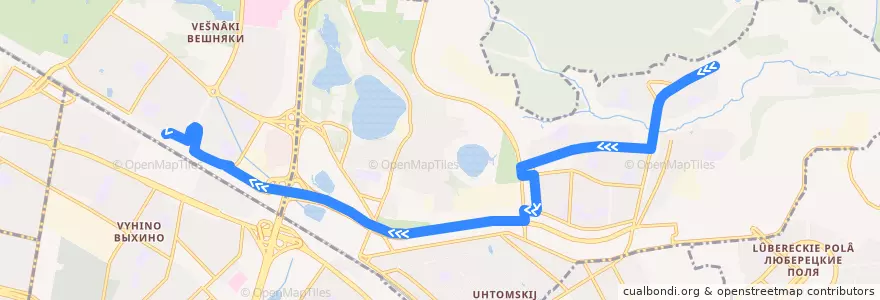 Mapa del recorrido Автобус 821: 9-й микрорайон Кожухова - Метро "Выхино" de la línea  en Восточный административный округ.