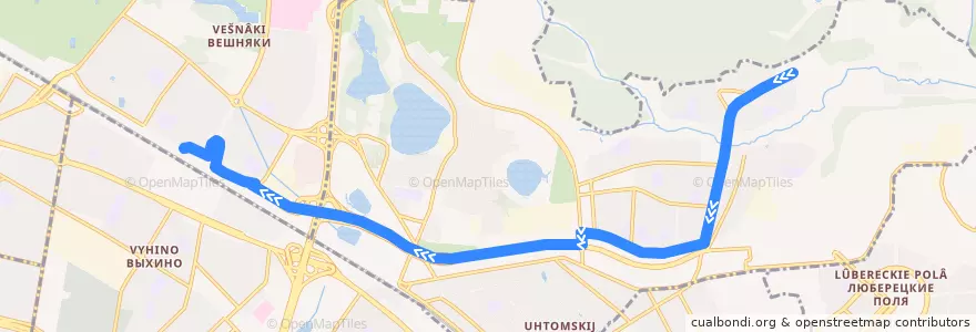 Mapa del recorrido Автобус 855: 9-й микрорайон Кожухова - Метро "Выхино" de la línea  en Восточный административный округ.