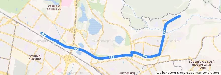 Mapa del recorrido Автобус 855: Метро "Выхино" - 9-й микрорайон Кожухова de la línea  en Восточный административный округ.