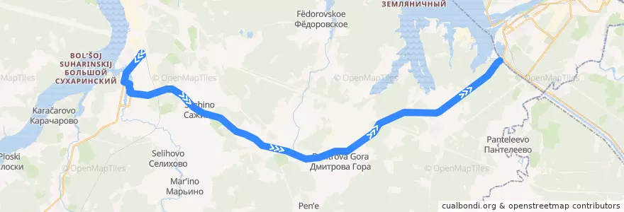Mapa del recorrido Автобус: Конаково - Паром de la línea  en Конаковский район.