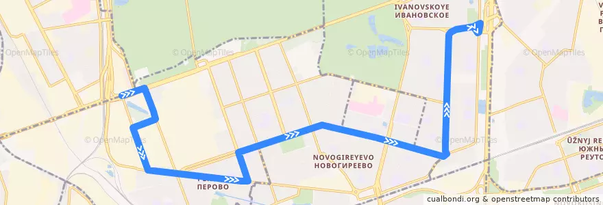 Mapa del recorrido Автобус №659: метро "Шоссе Энтузиастов" - Ивановское de la línea  en Восточный административный округ.