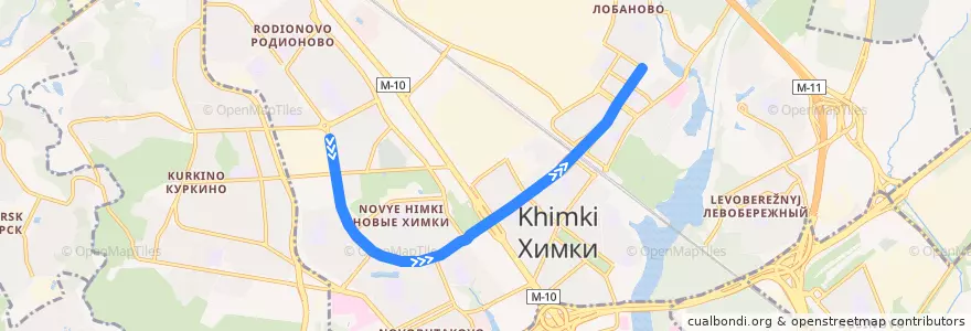 Mapa del recorrido Троллейбус №1: улица Дружбы - стадион "Родина" de la línea  en городской округ Химки.