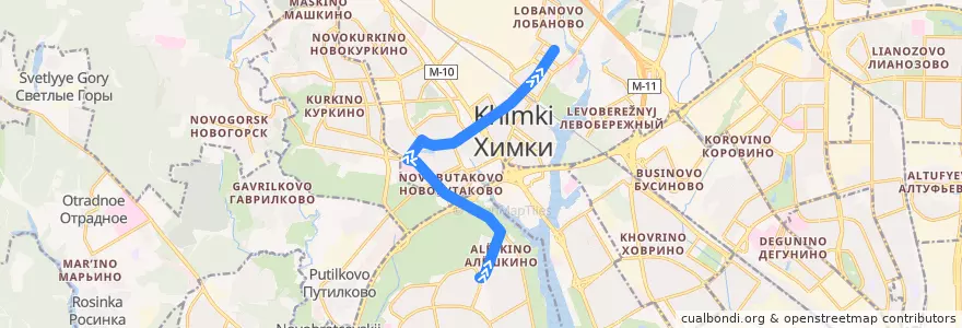 Mapa del recorrido Троллейбус №203: метро Планерная - стадион "Родина" de la línea  en Centraal Federaal District.