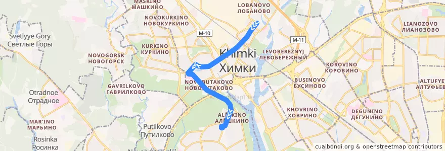 Mapa del recorrido Троллейбус №203: стадион "Родина" - метро Планерная de la línea  en Distretto Federale Centrale.