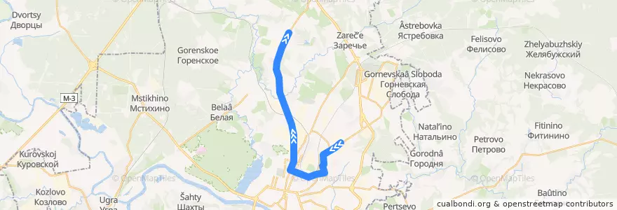 Mapa del recorrido Троллейбус №6: Дубрава -> Пос. Северный de la línea  en городской округ Калуга.