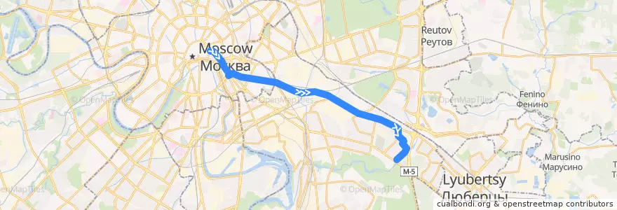 Mapa del recorrido Автобус м7: Метро «Китай-город» => 138-й квартал Выхина de la línea  en Moskou.
