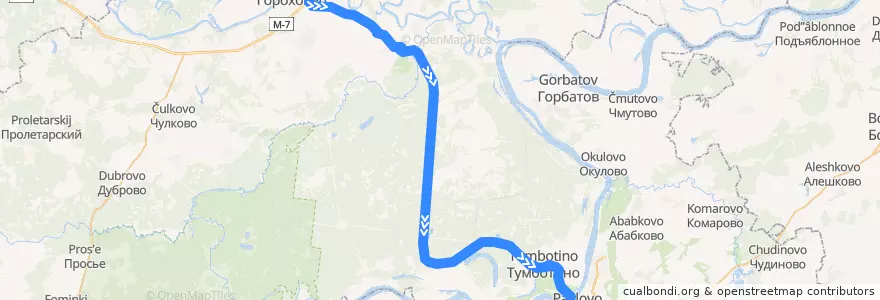 Mapa del recorrido Павлово => Гороховец de la línea  en Rusya Federasyonu.