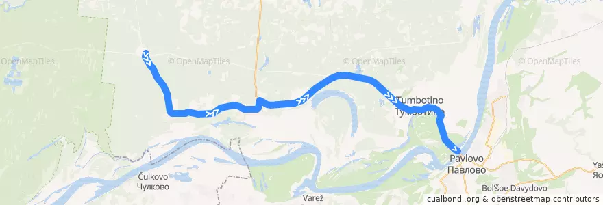Mapa del recorrido Павлово => Степаньково de la línea  en городское поселение Тумботино.