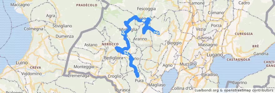 Mapa del recorrido Bus 427: Neggio-Breno-Casa di cura de la línea  en Distretto di Lugano.