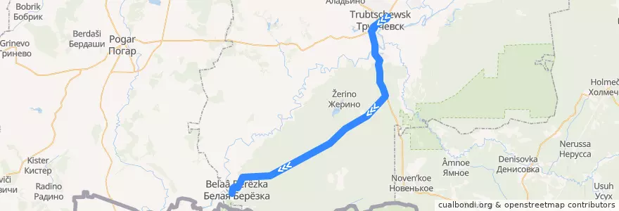 Mapa del recorrido Трубчевск - Белая Березка de la línea  en Трубчевский район.