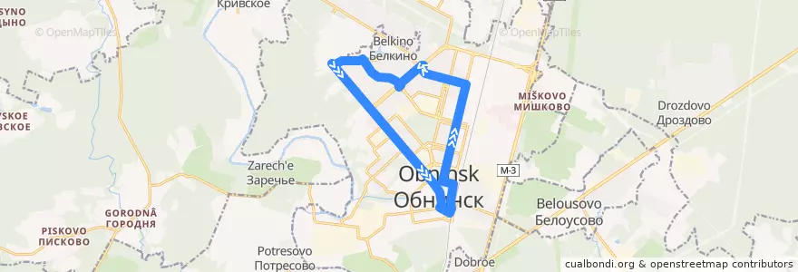 Mapa del recorrido Маршрут №13 de la línea  en городской округ Обнинск.