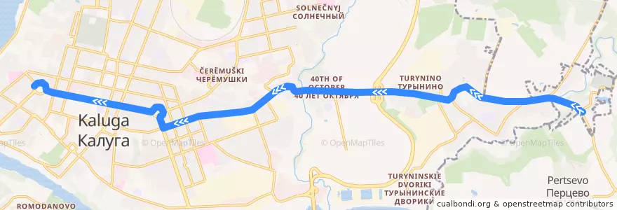 Mapa del recorrido Автобус №41: Ждамирово -> Сквер Мира de la línea  en городской округ Калуга.