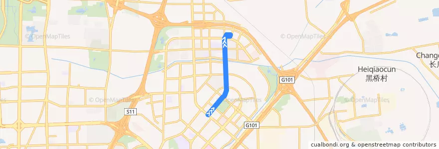 Mapa del recorrido 471 de la línea  en 朝阳区 / Chaoyang.