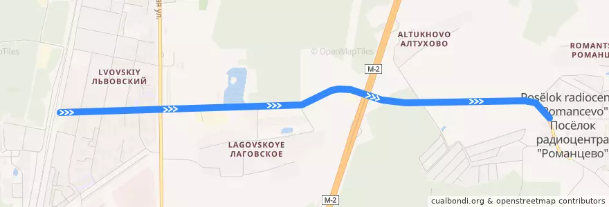 Mapa del recorrido Автобус №42 (Подольск): Львовская - Романцево de la línea  en городской округ Подольск.