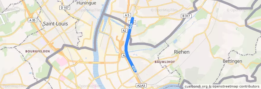 Mapa del recorrido ICE 20: Basel => Frankfurt => Hamburg de la línea  en .