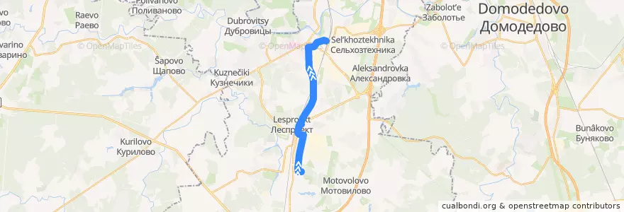 Mapa del recorrido Автобус №35: Климовск (м/р Дубки) – Станция Подольск de la línea  en Podolsk Urban Okrug.
