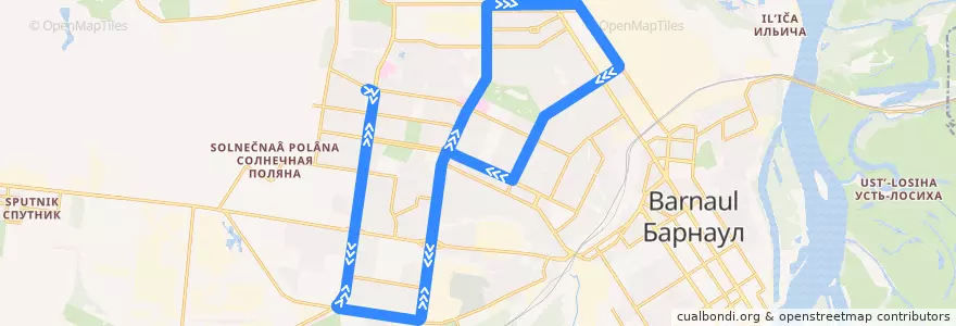 Mapa del recorrido Трамвай №10 de la línea  en городской округ Барнаул.