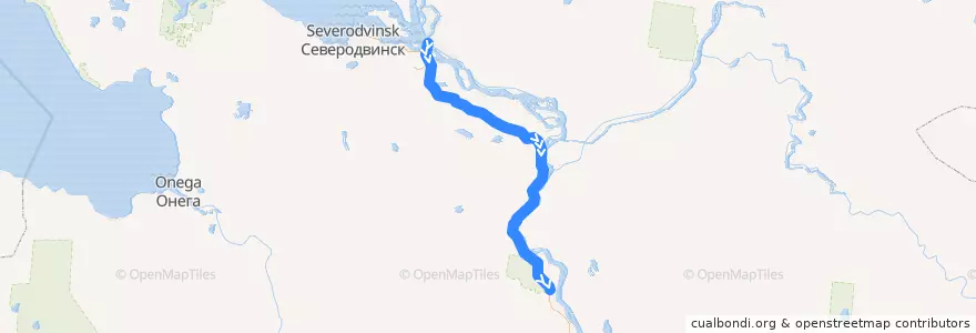 Mapa del recorrido Автобус 503 de la línea  en Oblast Archangelsk.