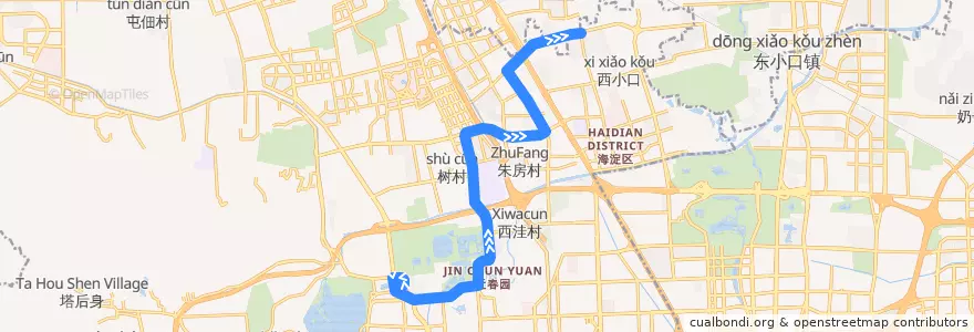 Mapa del recorrido Bus 432: 西苑枢纽站 => 天通北苑 de la línea  en 海淀区.