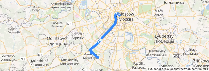 Mapa del recorrido Автобус 144: Метро «Китай-город» => Метро «Тёплый Стан» de la línea  en Moskou.