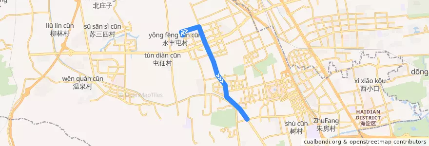 Mapa del recorrido Bus 438: 永丰站 => 西直门 de la línea  en 海淀区.