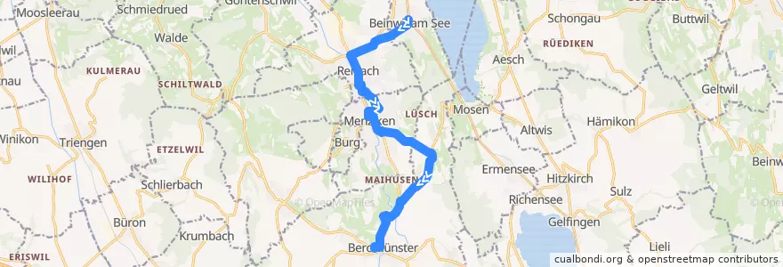Mapa del recorrido Bus 398: Beinwil am See => Beromünster de la línea  en Svizzera.