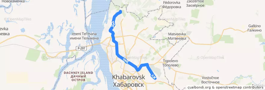 Mapa del recorrido Автобус 47: МТЦ "Выборгский" - Диспетчерская de la línea  en городской округ Хабаровск.