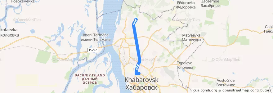 Mapa del recorrido Автобус 6: ул. Связная - Железнодорожный вокзал de la línea  en 伯力市.