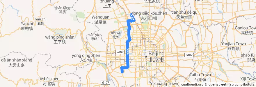 Mapa del recorrido Bus 699: 回龙观小区 => 富丰桥西 de la línea  en Beijing.