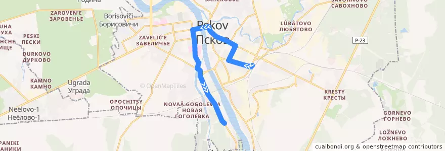 Mapa del recorrido Автобус №8 Вокзал-Корытово de la línea  en городской округ Псков.