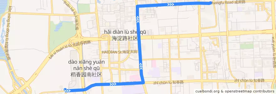 Mapa del recorrido Bus 307: 巴沟村 => 回龙观小区 de la línea  en 海淀区.