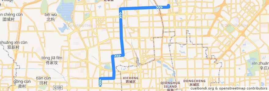 Mapa del recorrido Bus 86: 航天桥北 => 国家体育馆公交场站 de la línea  en 海淀区.