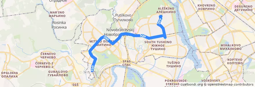 Mapa del recorrido Автобус № 267: 8-й микрорайон Митина - метро "Планерная" de la línea  en Северо-Западный административный округ.