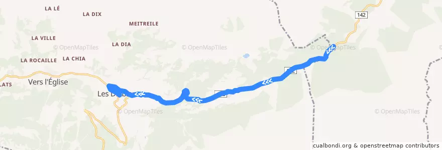 Mapa del recorrido Les Diablerets - Gstaad de la línea  en Ormont-Dessus.