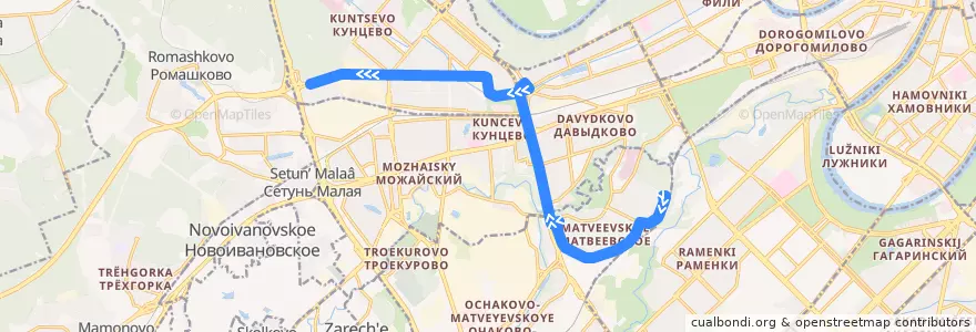 Mapa del recorrido Автобус 236: Матвеевское => МКАД de la línea  en Westlicher Verwaltungsbezirk.