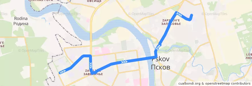 Mapa del recorrido Автобус №30 de la línea  en городской округ Псков.