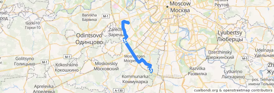 Mapa del recorrido Автобус 781: проезд Карамзина - улица Генерала Дорохова de la línea  en Moskau.