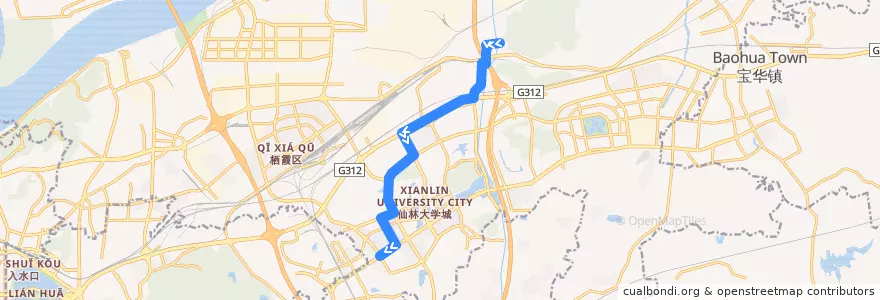 Mapa del recorrido 南京公交138路 de la línea  en 栖霞区.