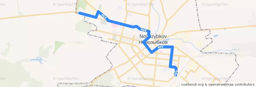 Mapa del recorrido Маршрут №1 de la línea  en Новозыбковский городской округ.