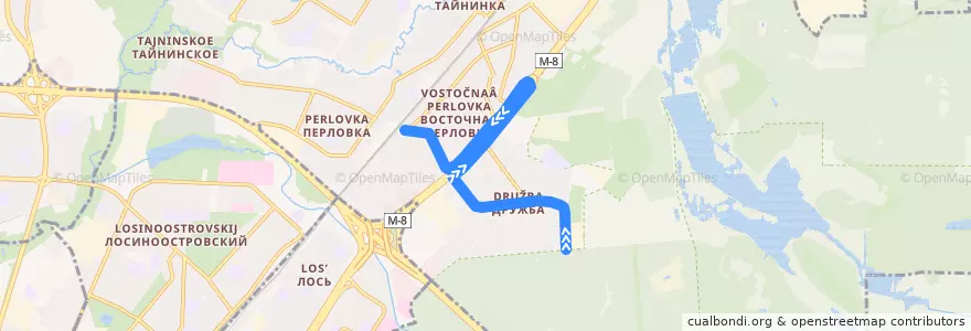 Mapa del recorrido Автобус 3: 4-я Парковая улица => Платформа Перловская de la línea  en городской округ Мытищи.