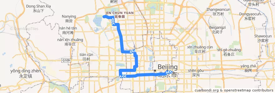 Mapa del recorrido Bus 209: 北京站东 => 颐和园 de la línea  en Pequim.
