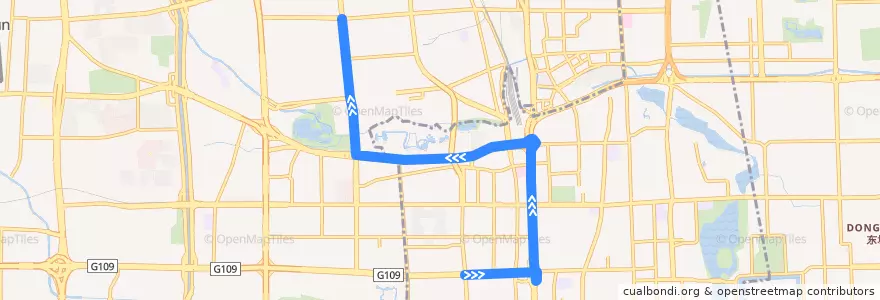 Mapa del recorrido Bus 运通106: 田村北路 => 中央党校北门 de la línea  en بكين.